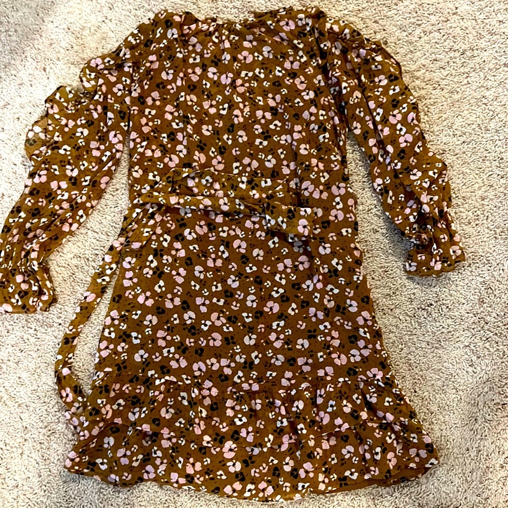 Xs lined floral fall dress